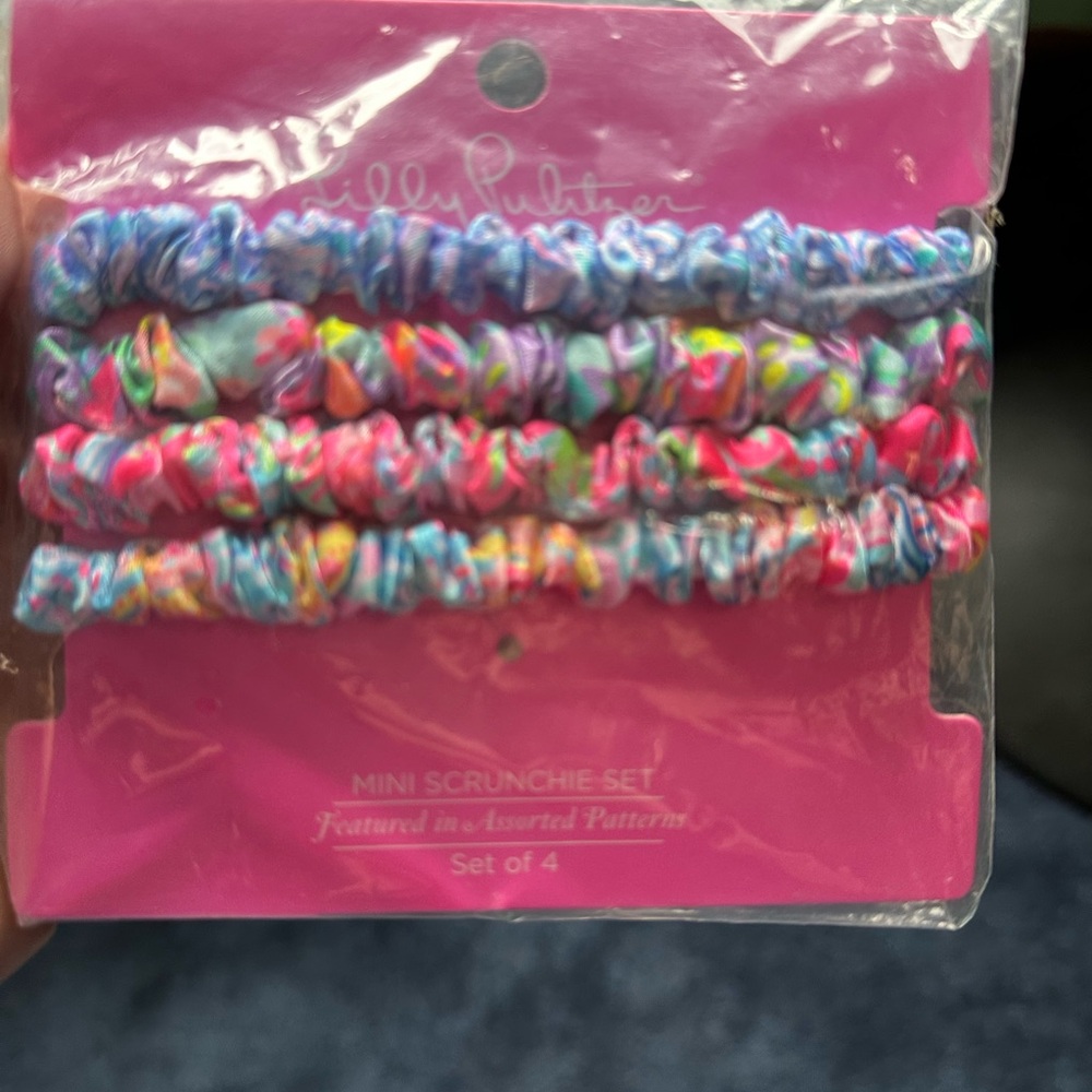 Lilly Pulitzer Pink and Blue Spiral Hair Ties Set